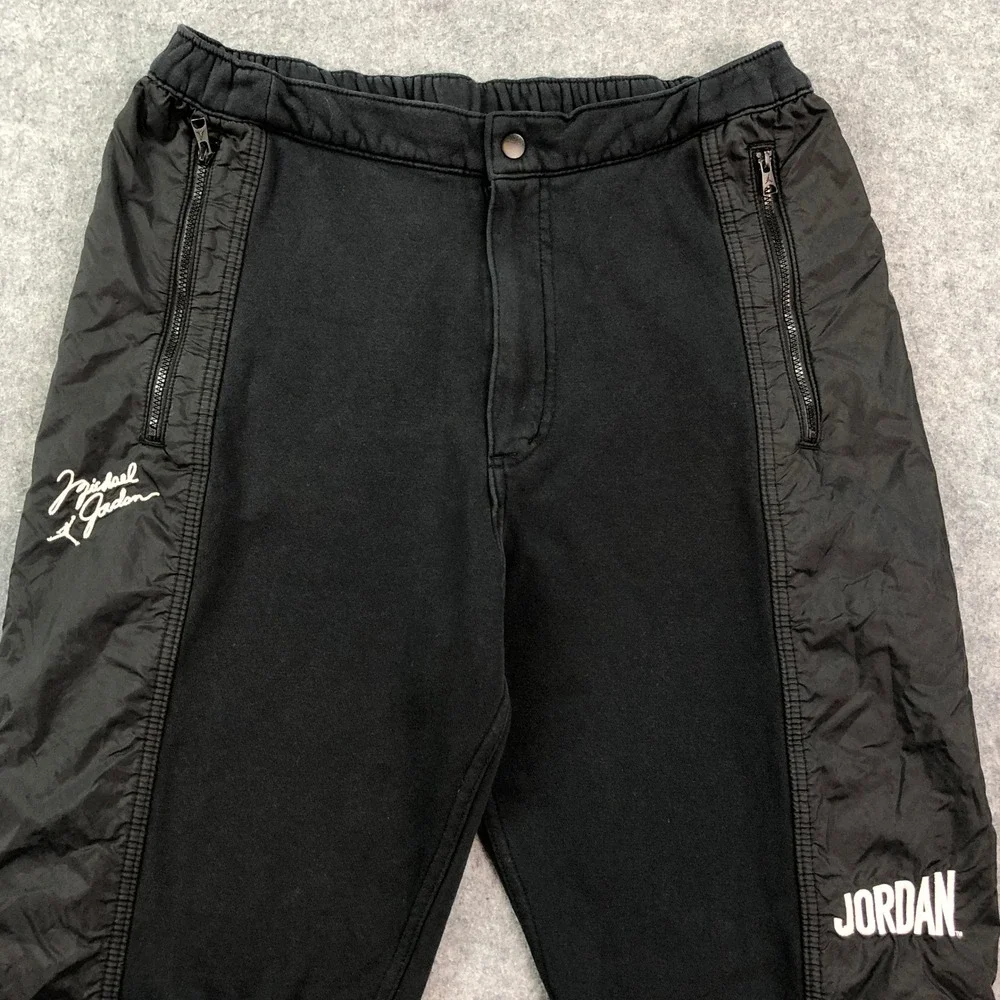Air Jordan Mens Pants Medium Tapered Black Zipper Streetwear Sweatpants Track